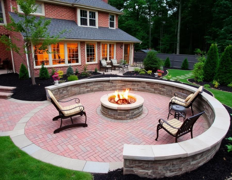 Brick Patio & Fire Pit